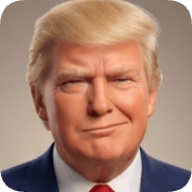 Pixar style ai avatar generator creates a realistic digital portrait of Donald Trump with his signature blonde hair and suit.