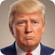 Pixar style ai avatar generator creates a realistic digital portrait of Donald Trump with his signature blonde hair and suit.