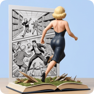 Custom CM Naruto pop up book featuring a dynamic scene with characters bursting from the pages in a comic book style.