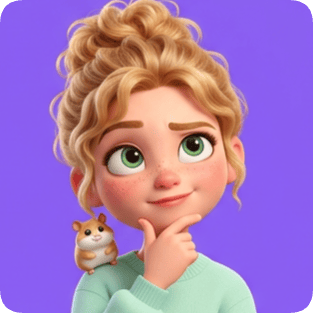 Custom CM Pixar girl sticker sheet features a thoughtful blonde girl with a hamster on her shoulder.