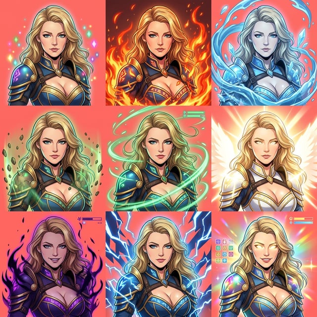 Anime manga illustration of an isekai fantasy hero with elemental powers and glowing eyes, rendered in a vibrant digital art style.